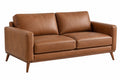 Divano 2 posti 170 x 90 x 85 cm in similpelle marrone stile moderno