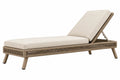 Lettino prendisole 200 x 70 cm in corda intrecciata beige con schienale reclinabile per esterno