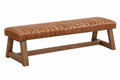 Panca imbottita 150 x 45 x 46 cm in legno marrone cognac stile moderno
