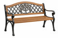 Panca da giardino 125 x 62 x 90 cm in metallo e legno marrone nero stile classico