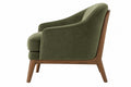 Poltrona 75 x 85 x 90 cm in tessuto verde e legno - stile moderno