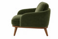 Poltrona 78 x 82 x 85 cm in velluto verde con gambe in legno - stile moderno