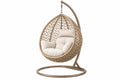 Poltrona sospesa 105 x 105 x 200 cm in rattan sintetico beige con struttura in metallo per giardino