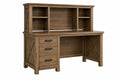 Scrivania con libreria 150 x 60 x 160 cm in legno marrone stile rustico con tre cassetti