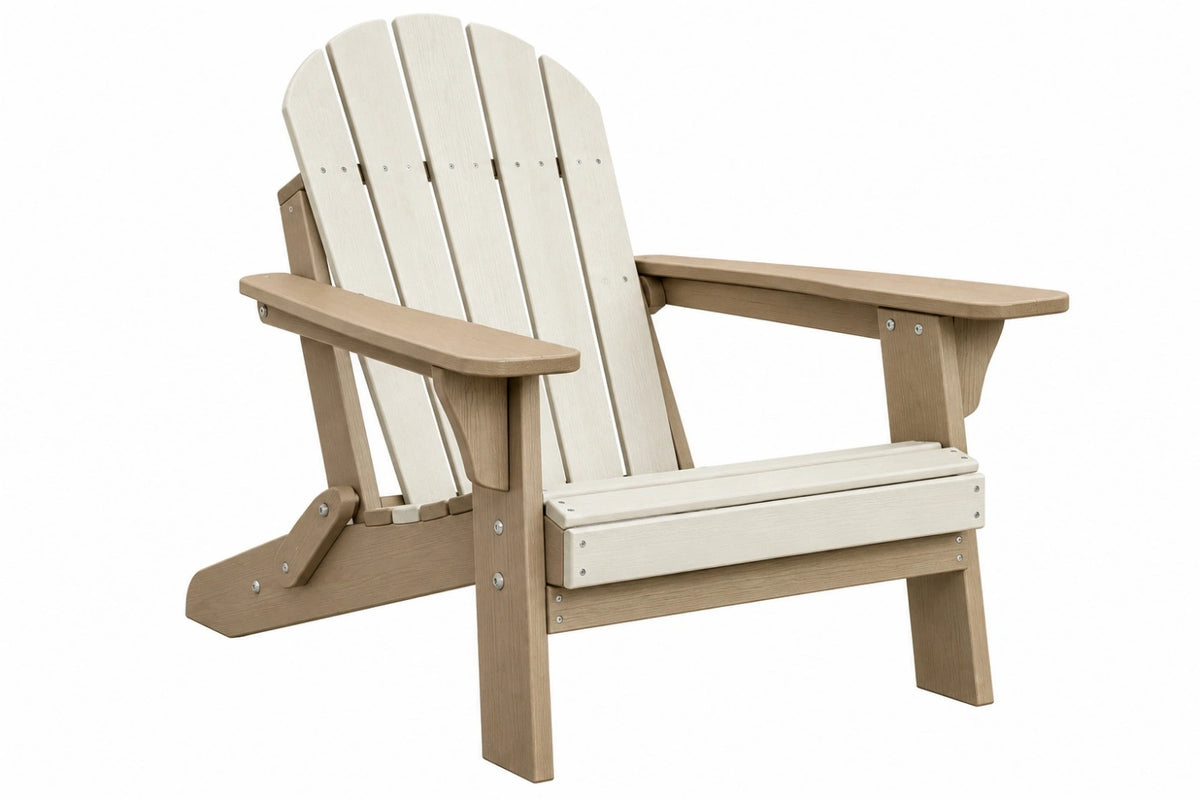 Poltrona da giardino 80 x 86 x 95 cm in legno beige e crema stile Adirondack