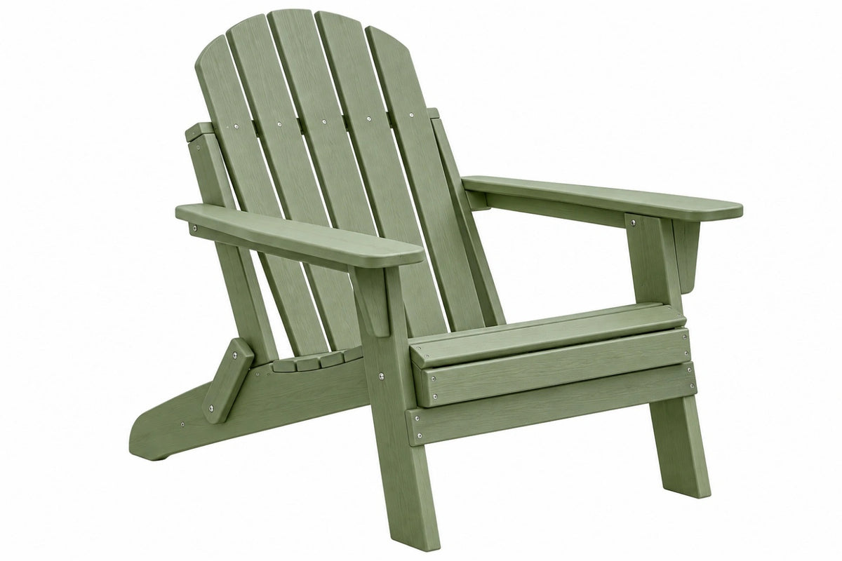 Poltrona da giardino 83 x 80 x 95 cm in plastica verde - stile Adirondack con schienale inclinato