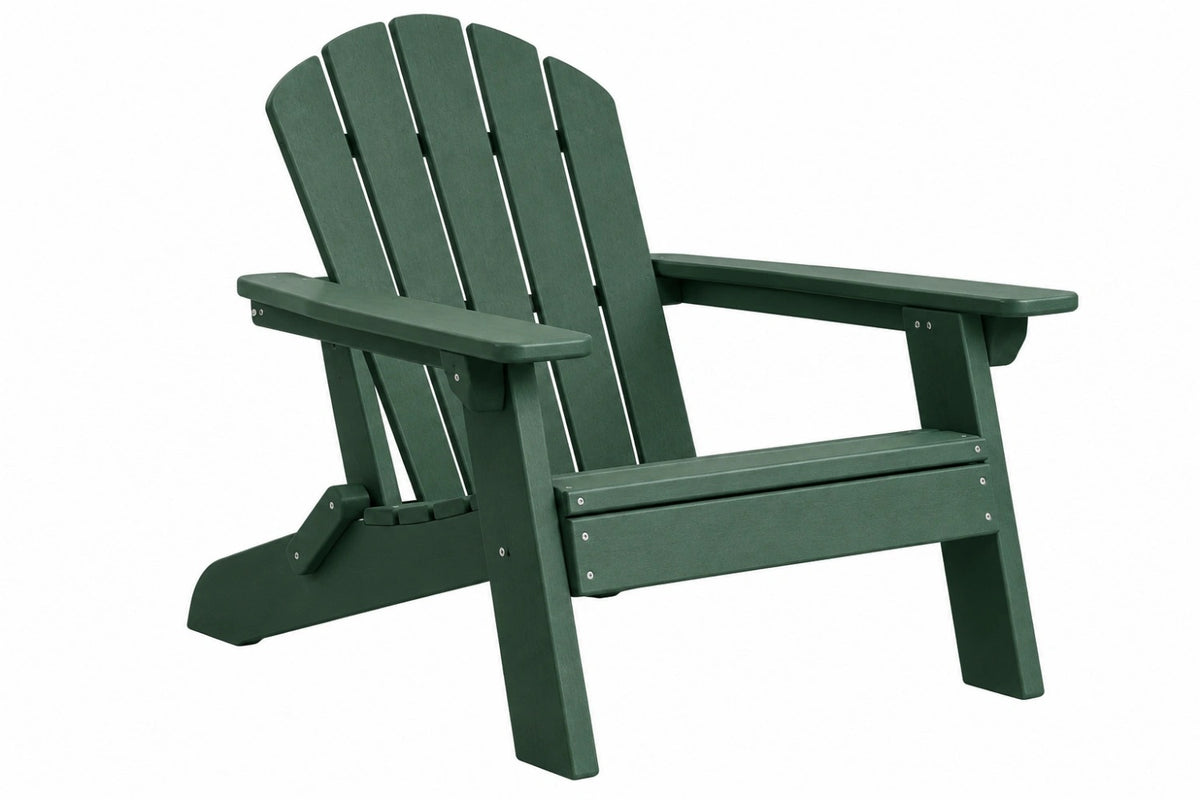 Sedia da giardino Adirondack 80 x 88 x 98 cm in plastica verde scuro con braccioli