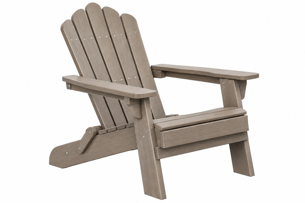 Sedia da giardino Adirondack 81 x 86 x 98 cm in polietilene grigio tortora con schienale inclinato